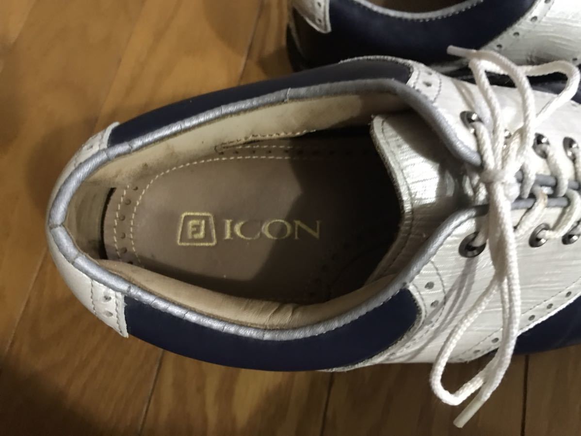 FOOTJOY ICON MYJOYS ネイビー/シルバー 7.5 フットジョイ アイコン マイジョイズ レザー 本革 クラシック プレミアム FJ_画像7