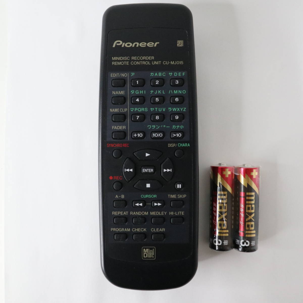[G0486]リモコン PIONEER CU-MJ015 電池付き　/赤外線確認済み/MJ-D5 用 MDデッキ/MDレコーダー/_画像2