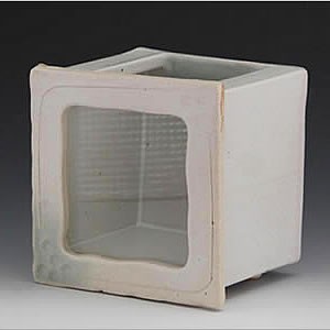 信楽焼 陶器水槽 陶器 ガラス 水槽 和風 インテリア メダカ鉢 金魚鉢 水鉢 やきもの ミニサイズ 角型（白色）su-0213_画像3