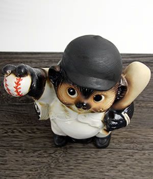 信楽焼 野球狸 たぬき タヌキ 開運 縁起物 可愛い スポーツ ボール バット ユニフォーム 商売繁盛 ギフト 置物 かわいい 帽子 ta-0104_画像5