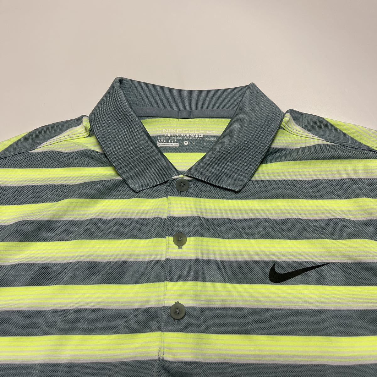 NIKE GOLF ナイキゴルフ 半袖ポロシャツ ボーダー ゴルフウェア M_画像3