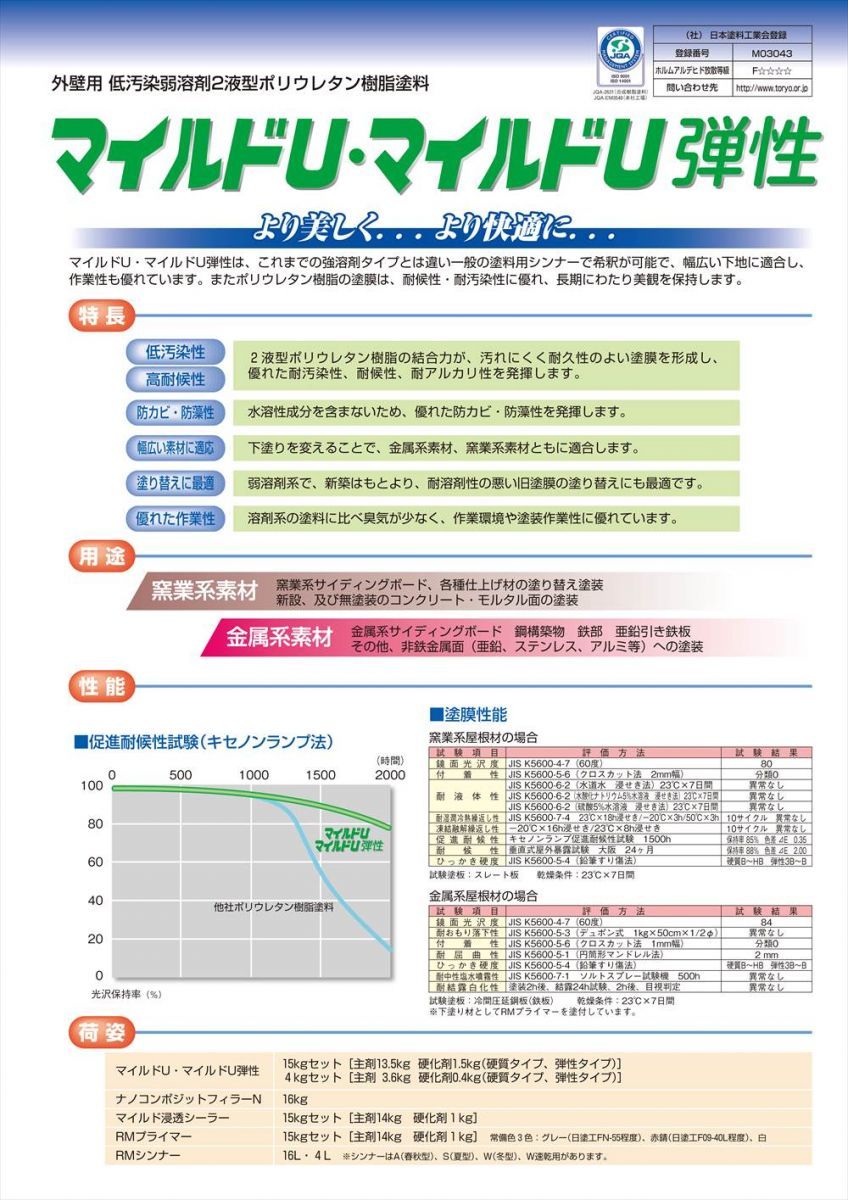 弾性マイルドU 15kgセット【メーカー直送便/代引不可】水谷ペイント 内外壁用 塗料Z03_画像2