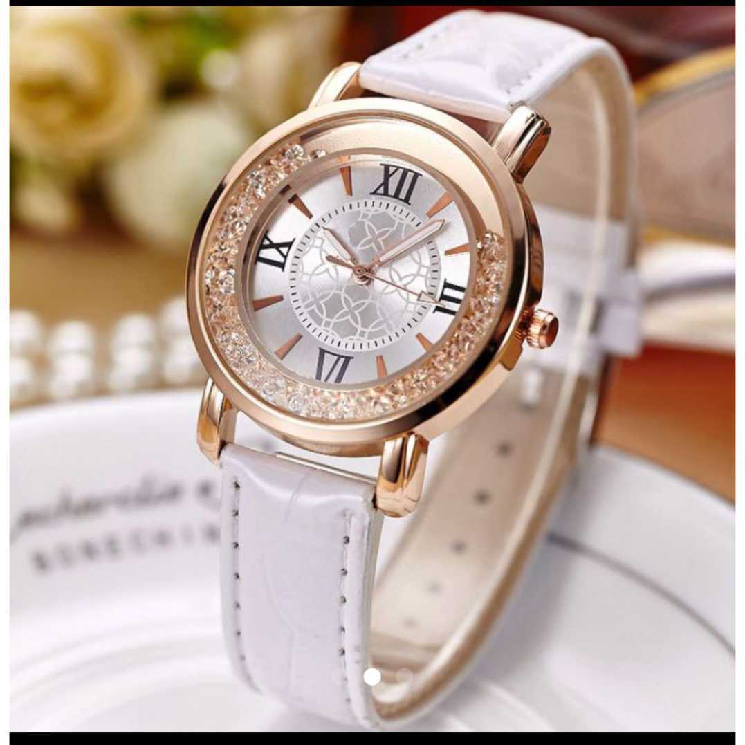 セール 2個セット 超人気 レディース 腕時計 ビーズ キラキラ ピンク ホワイト 白 ペア 可愛い プレゼント クォーツ 素敵 アナログ_画像2