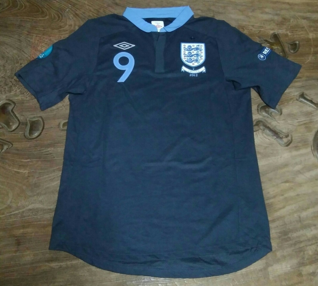 [値下げ交渉] ユーロ2012 イングランド代表 #9 キャロル 選手支給品 vs SWEDEN UMBRO 検)UEFA EURO ENGLAND CARROLL MATCH ISSUE SHIRT 2nd_画像2