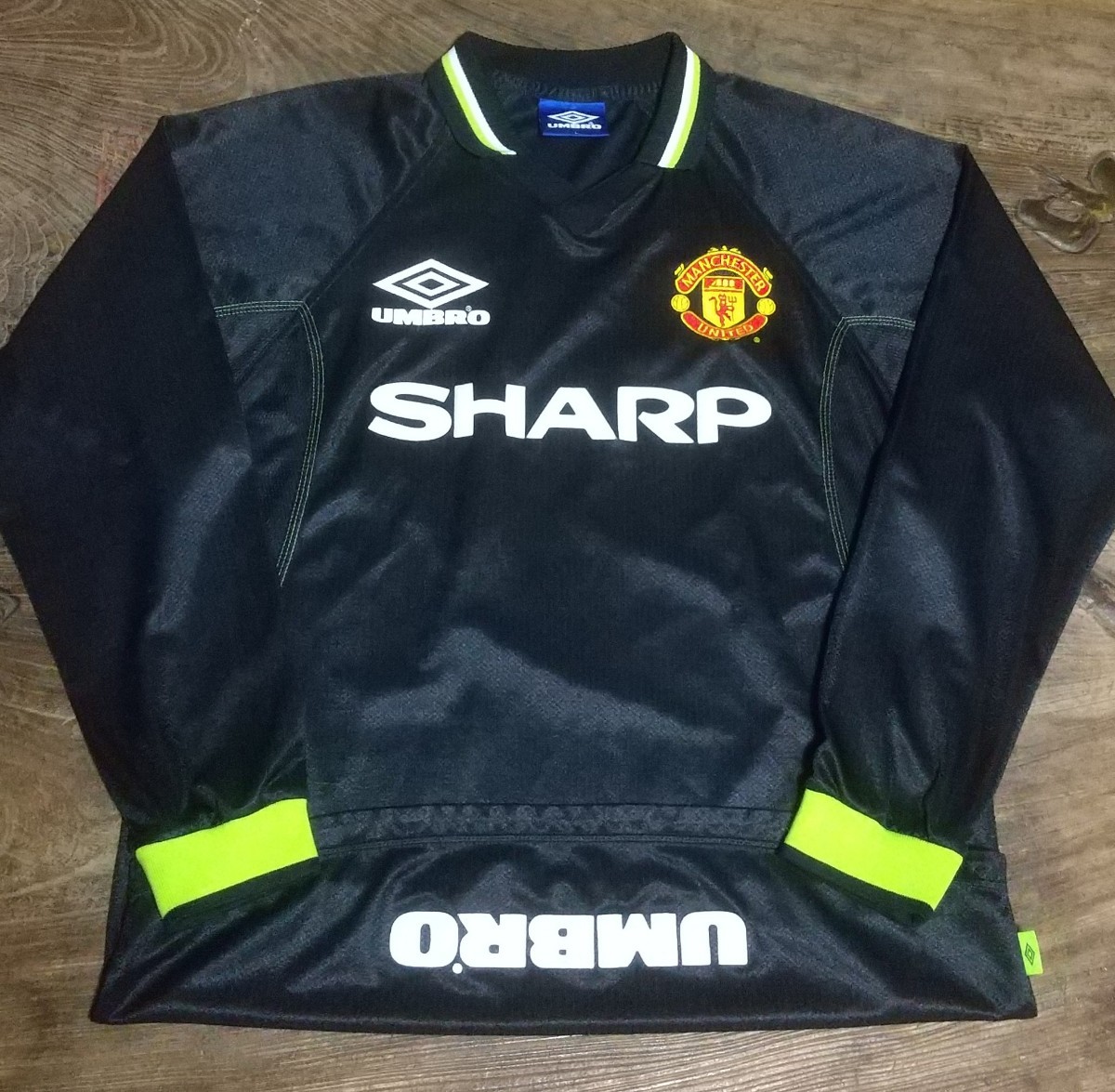 値下交渉 1998-99 トレブル マンチェスターユナイテッド 3rd 長袖 UMBRO 検) 98 1999 TREBLE MANCHESTER UNITED FC L/S GIGGS BECKHAM Y2K_画像1