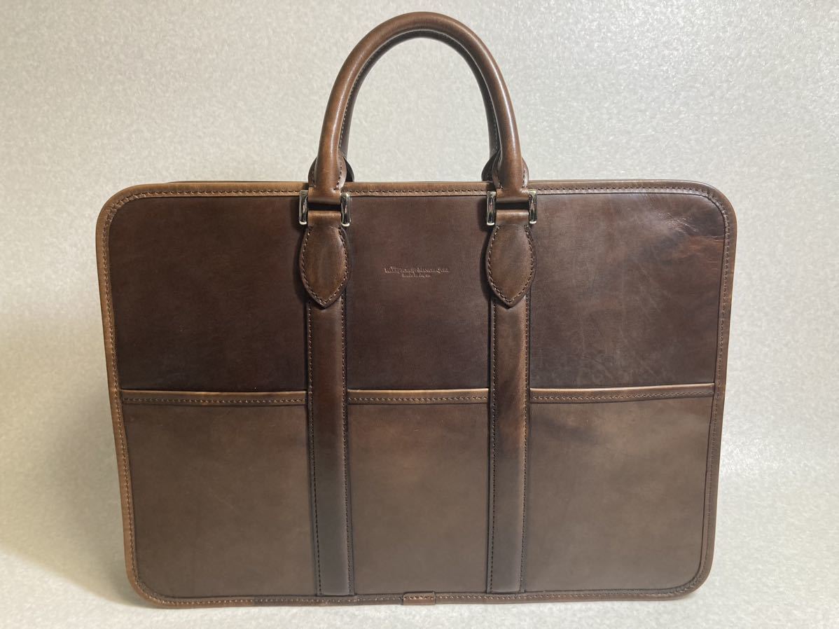  new goods ji* warm sk rough tsumanifak tea -( day ) briefcase scorching tea hand dyeing LAGUNA DERBY horse leather regular price 17.6 ten thousand jpy 