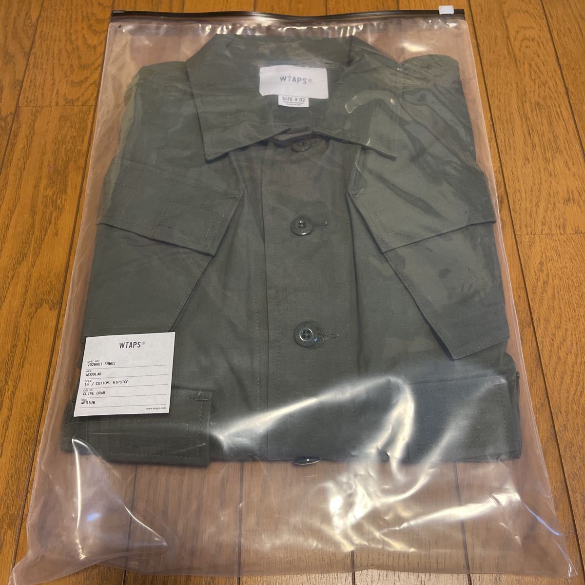 格安即決 20AW モジュラー シャツ ダブルタップス M OLIVE LS/COTTON