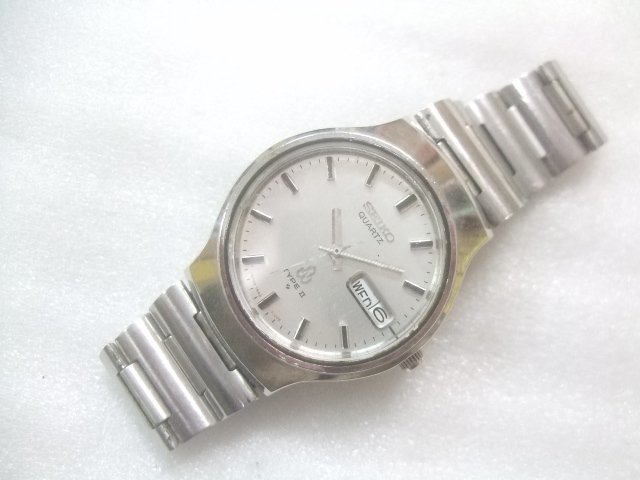 1978年モデル高級セイコータイプ２純正SSブレス付腕時計動品　X553_画像1