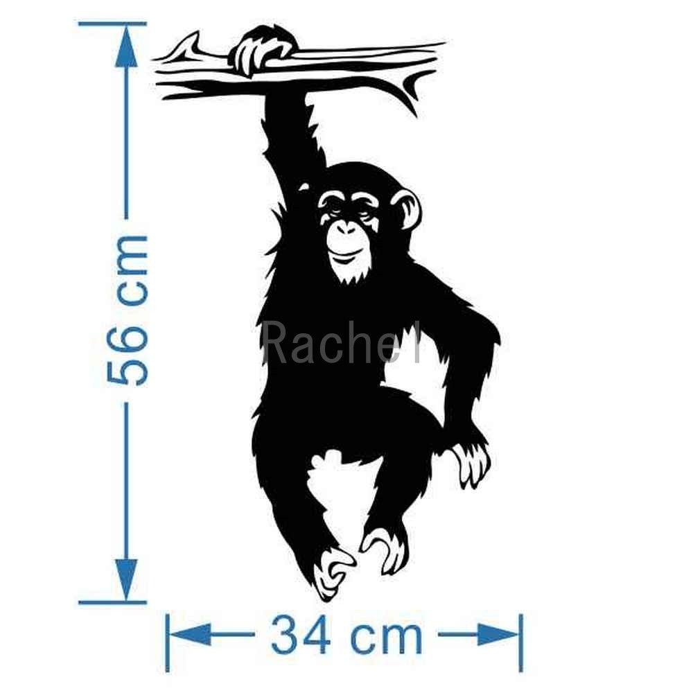 ウォールステッカー（転写式）X60　チンパンジー　デカール　モノトーン　壁アート　デコレーション　剥せるシール　模様替え　DIY