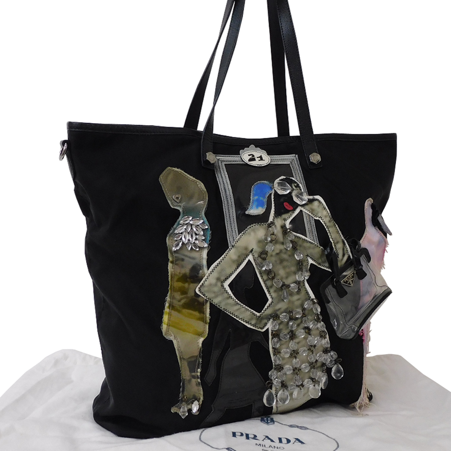 1円 美品 PRADA プラダ トートバッグ ブラック 黒 ナイロン 1円 美品 PRADA プラダ トートバッグ ブラック 黒 ナイロン