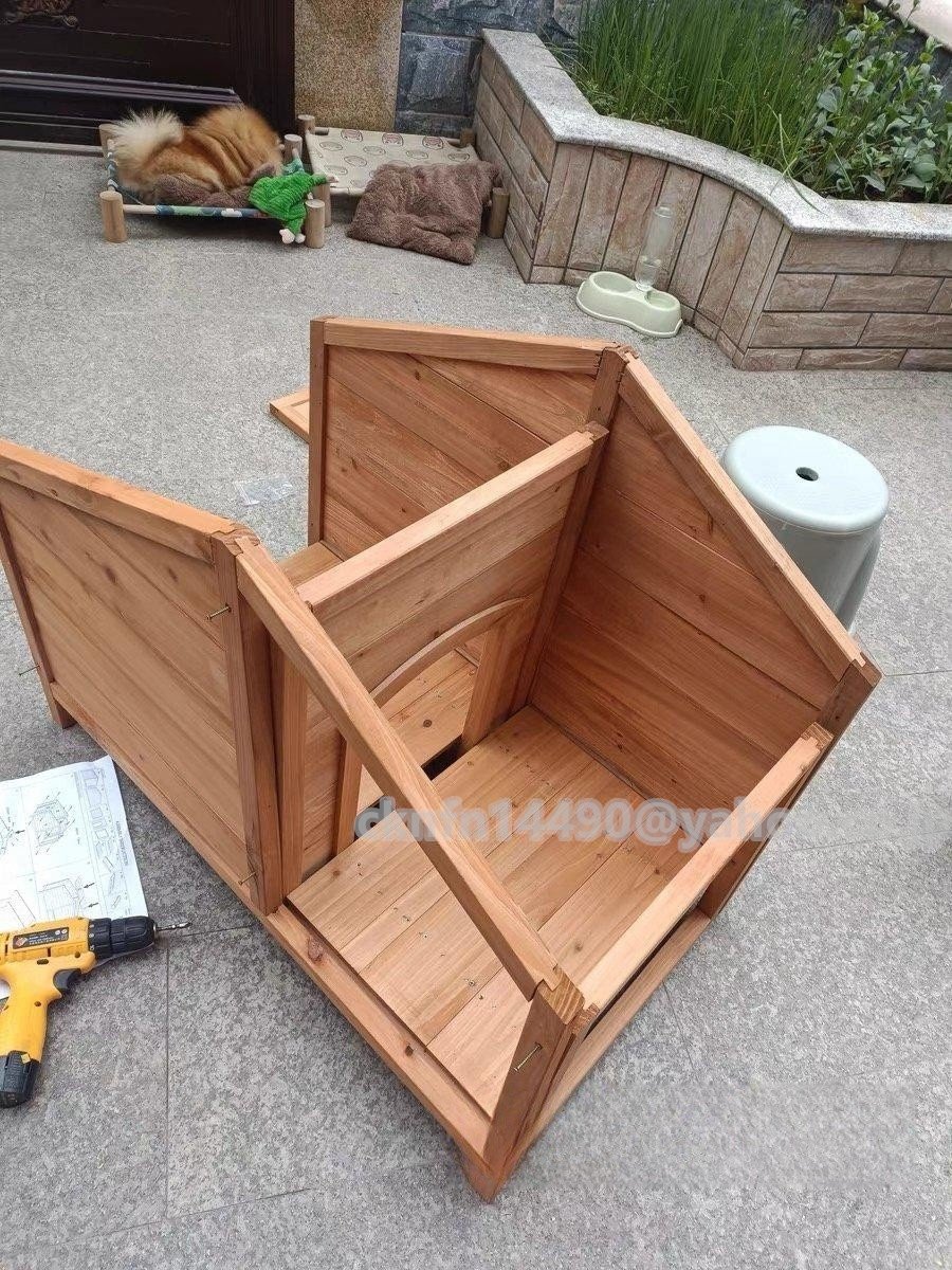  quality guarantee * kennel dog house outdoors outdoors dog . wooden garden out .. dog park lodge dog . log-house heat insulation protection against cold ventilation 75*121*77cm