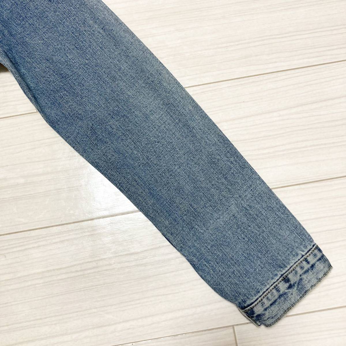 90s■Levi'sリーバイス■ショートホーン 復刻 セカンド デニムジャケット M ブルー トラッカージャケット ヴィンテージ オールド 男女兼用_画像5