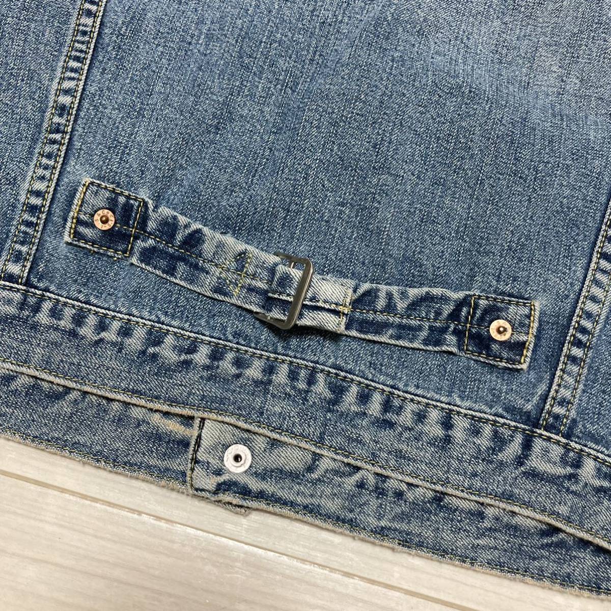 90s■Levi'sリーバイス■ショートホーン 復刻 セカンド デニムジャケット M ブルー トラッカージャケット ヴィンテージ オールド 男女兼用_画像8