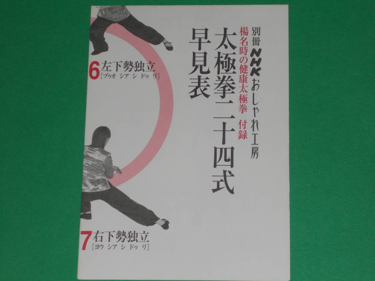 楊名時の 健康 太極拳★別冊NHKおしゃれ工房★楊名時 楊慧 (指導)★NHK出版 (編)★日本放送出版協会★「太極拳二十四式 早見表」付き★絶版_画像4