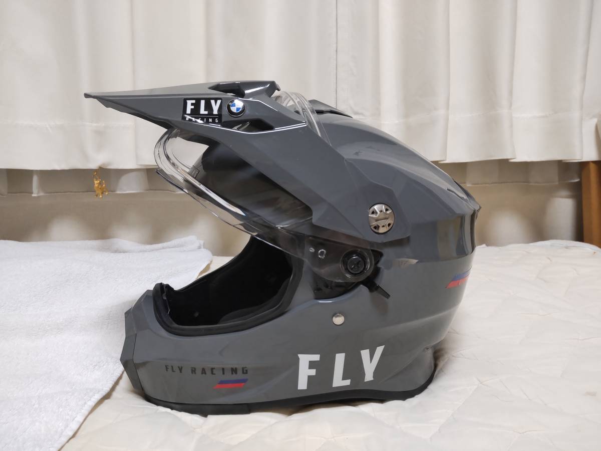 新型 Fly Racing Trekker フライレーシング トレッカー グレー インナーシールド付き XL