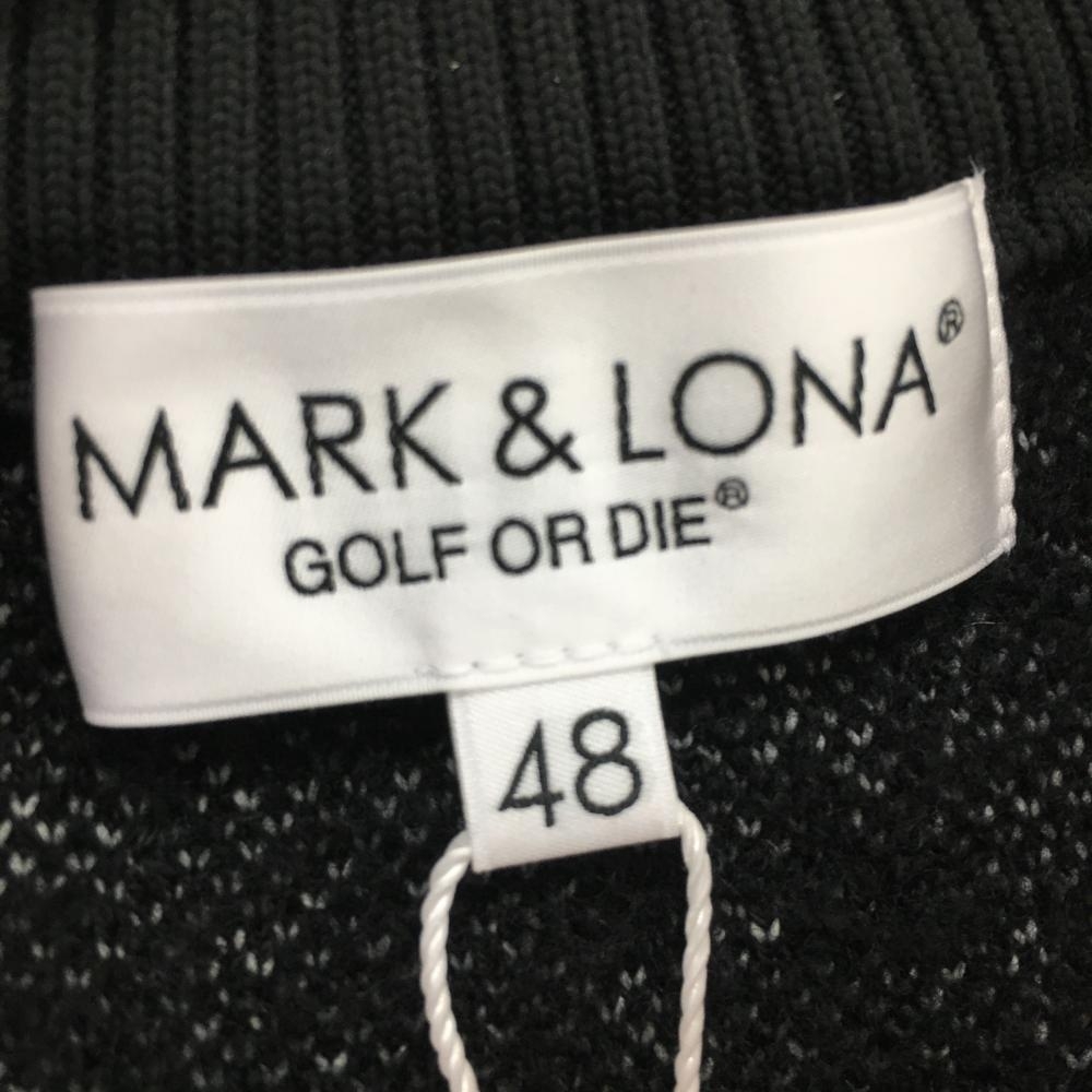 【新品】マークアンドロナ セーター 黒×白 ニット センターロゴ ウール混 スカル メンズ 48 ゴルフウェア 2022年モデル MARK＆LONA_画像6