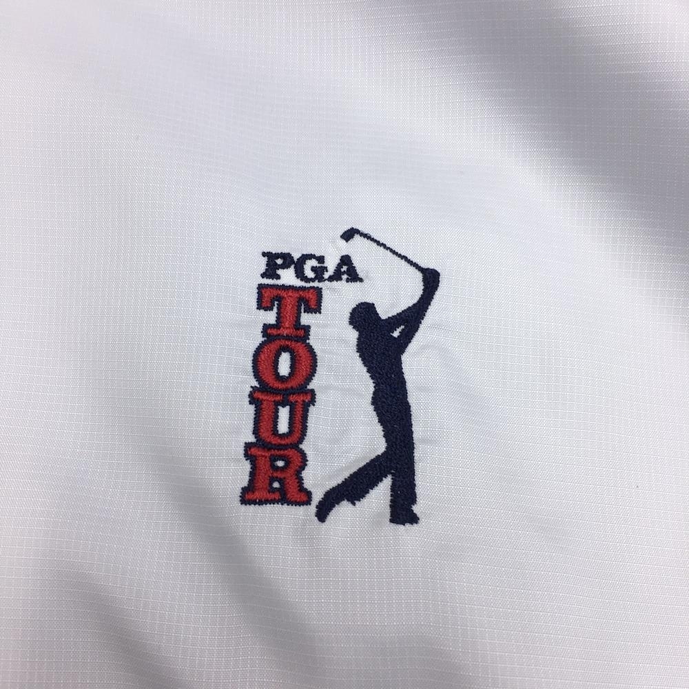 PGA TOUR ピージーエーツアー 2WAYブルゾン グレー×ネイビー ハーフジップ 裏地付き 袖着脱可 メンズ S ゴルフウェア_画像3