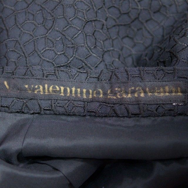 美品 ヴァレンティノ ガラヴァーニ スカート フレア タック 総柄 刺繍 S 黒 VALENTINO