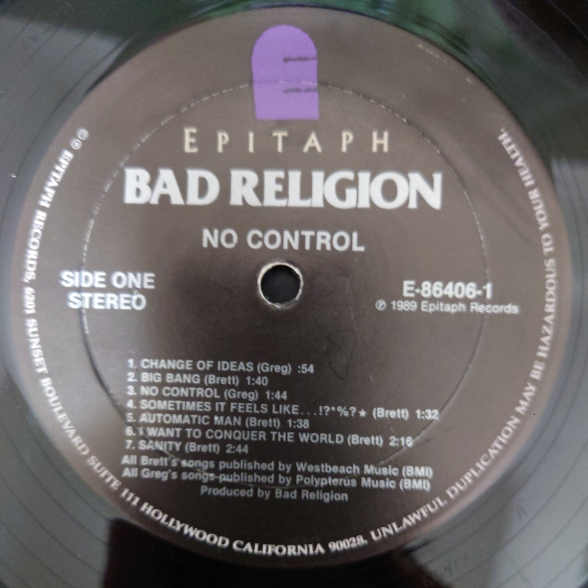 Bad Religion - No Control US original オリジナル盤 シュリンク shrink_画像4