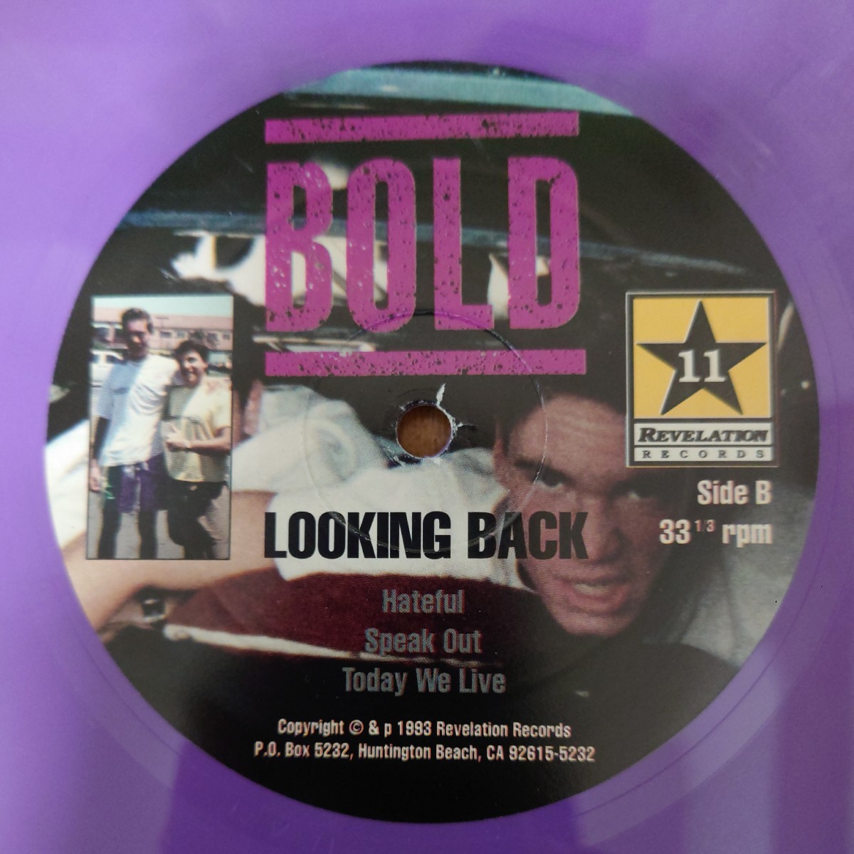 レア！ BOLD - Looking Back 初期プレス 206枚限定 First press of 206 copies on purple vinyl 美盤 ストレートエッジ ハードコア_画像5