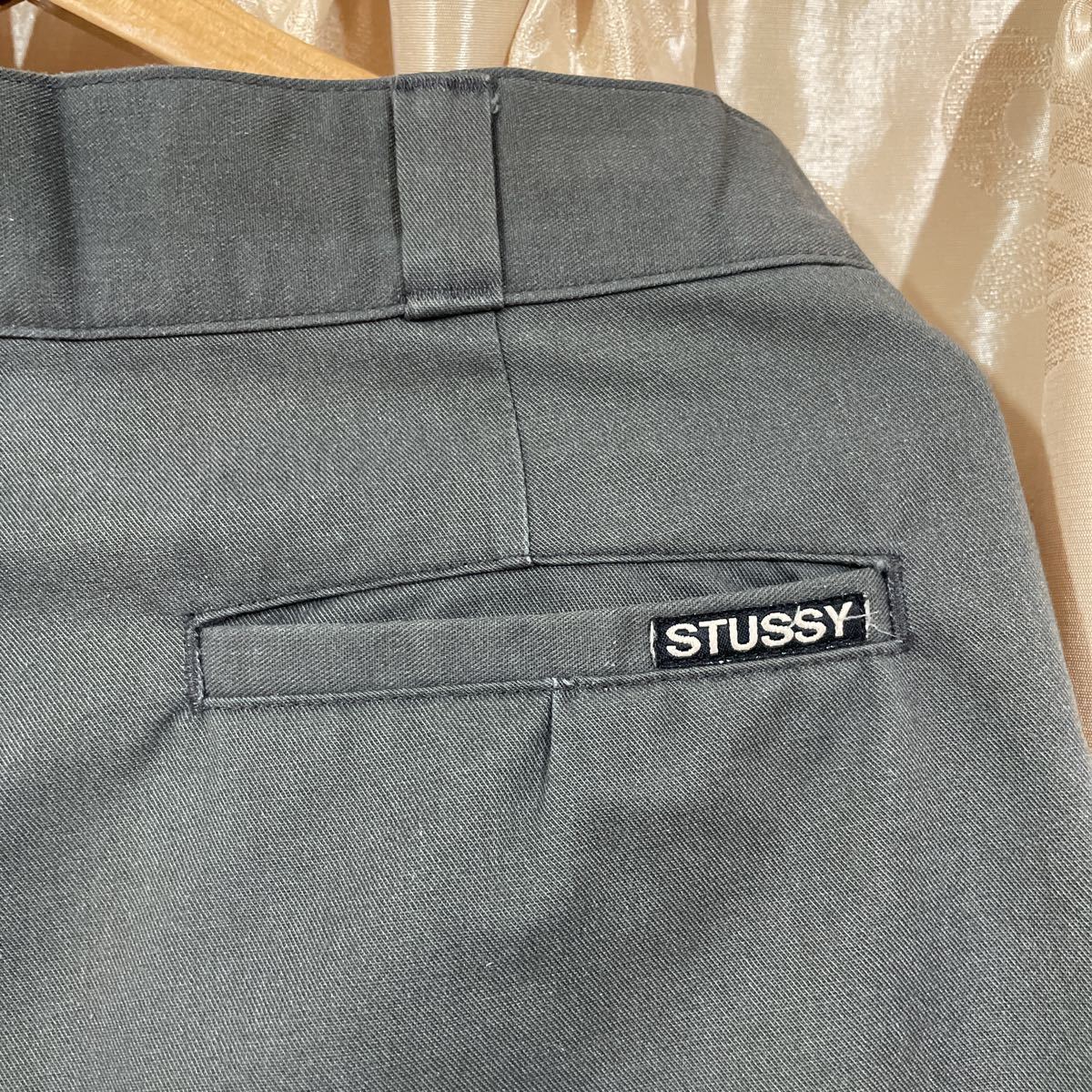 90's ステューシー STUSSY ワークパンツ サイズ30位 グレー系 メンズ 紺タグUSA製 ポリコットン