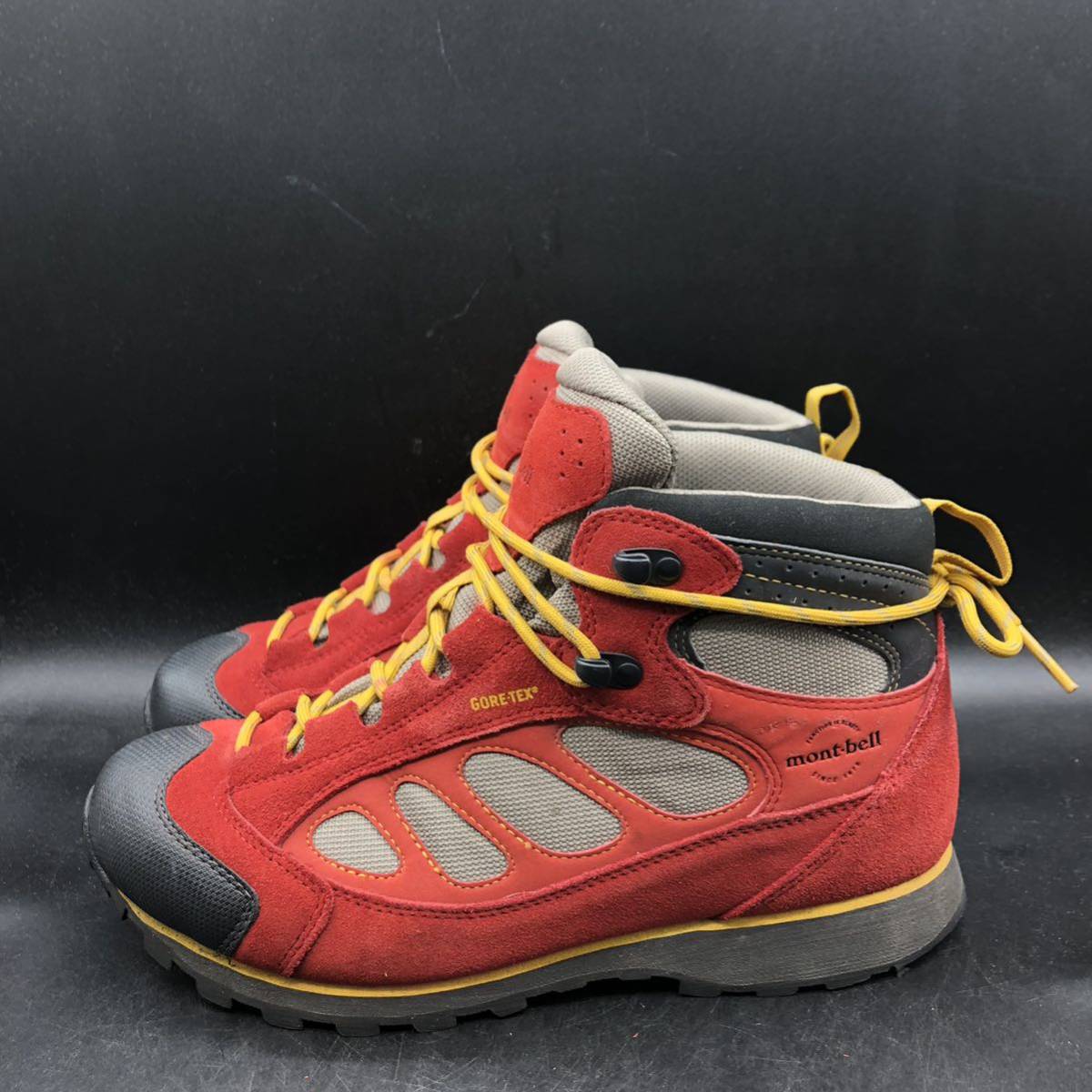 素晴らしい価格 美品 M1407 mont-bell アウトドア 登山靴 赤 レッド
