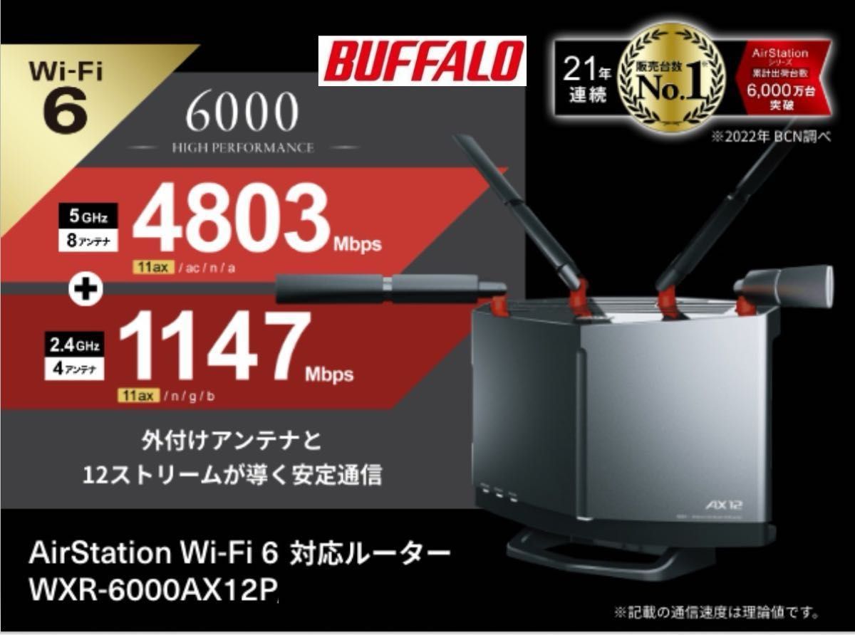 バッファロー WiFi ルーター無線LAN Wi-Fi 6 WXR-6000AX-
