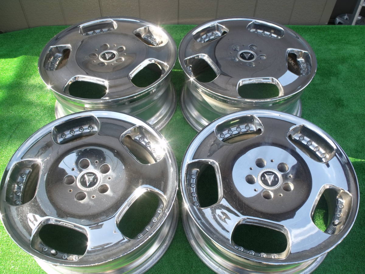 WORK RYVER Touring 前:19×8J＋35 後:19×9J＋38 PCD114.3-5H 中古ホイール４本セット_画像1