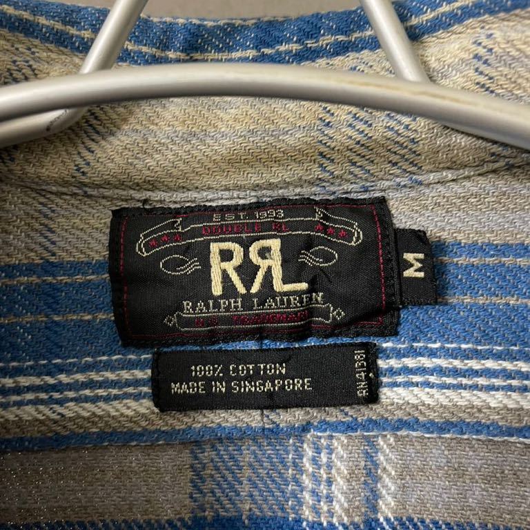 RRL ダブルアールエル 長袖シャツ ネルシャツ ストライプ ラルフローレン