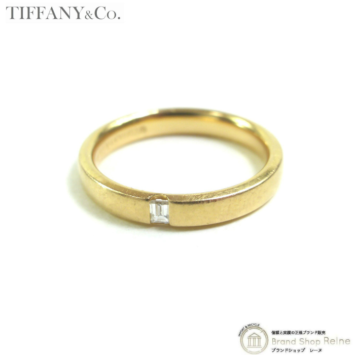 ティファニー （TIFFANY＆CO.） ダイヤモンド フラットバンド リング 8号 指輪 18K 750 ゴールド 3.2ｇ（中古）_画像1