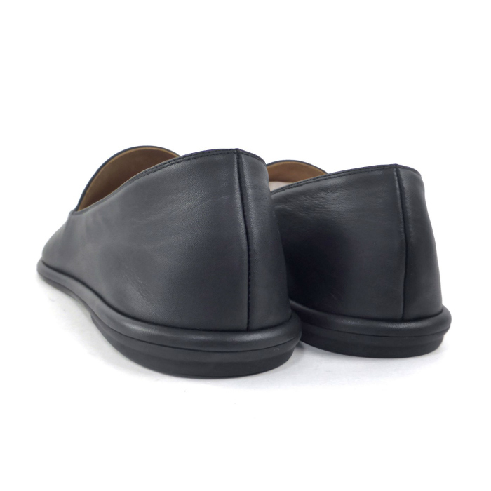  The * low (The Row) Canal leather flat shoes low heel Loafer shoes F1258 black #38.5( new goods )