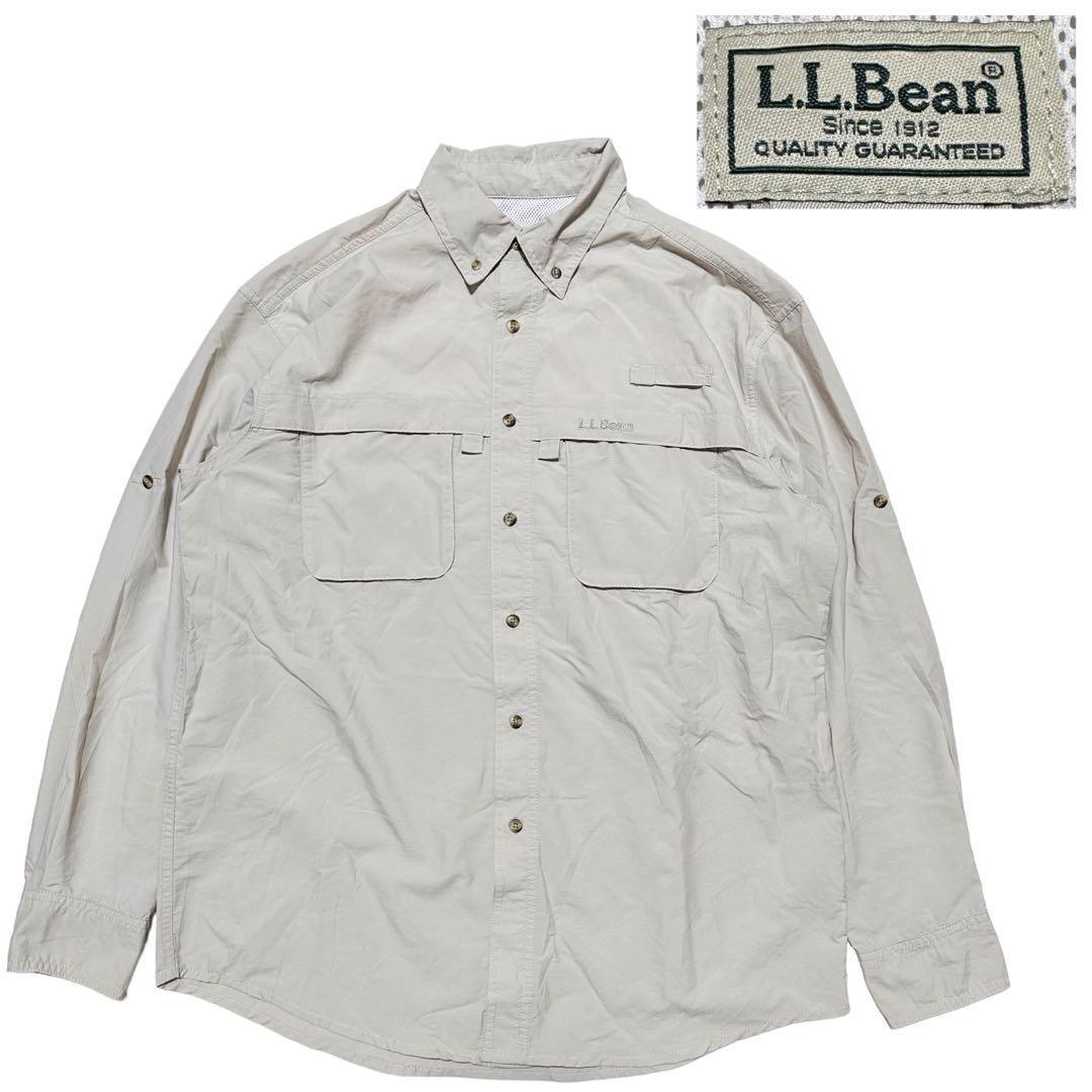 日本に 【90s】 L.L.Bean エルエルビーン フィッシングシャツ 男性用