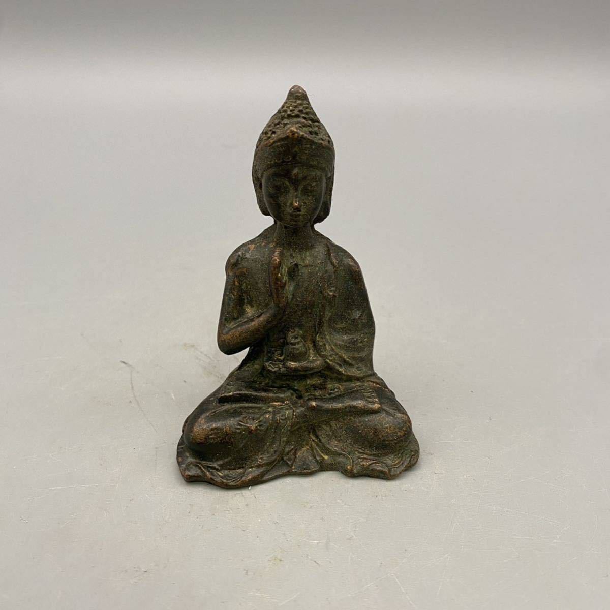 中国 仏教美術 古玩 銅製 仏像 唐物 貴重 座高8.9cm_画像2