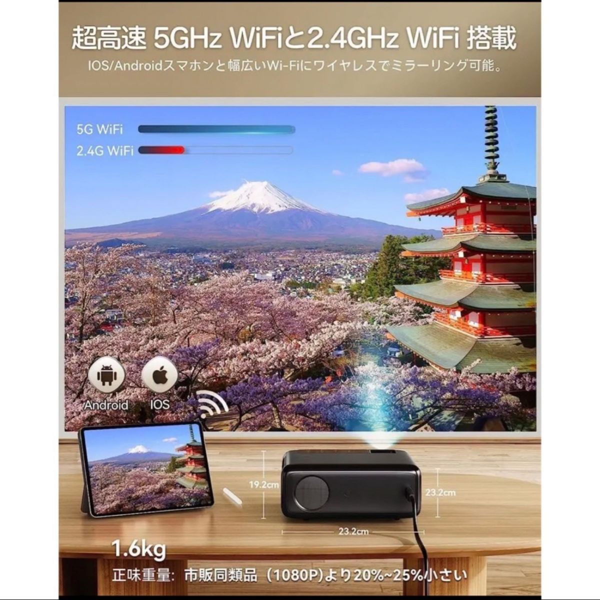 新品】プロジェクター 小型家庭用 5GWiFi 15000lm 4K対応 ホーム