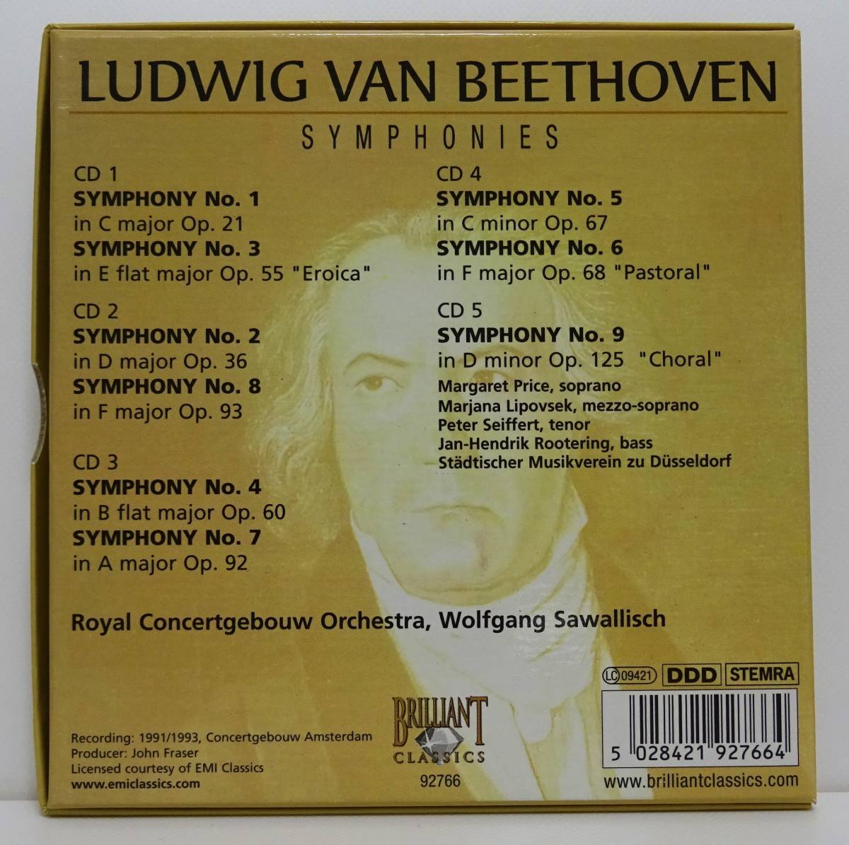 ベートーヴェン　交響曲全集　サヴァリッシュ指揮　ロイヤル・コンセルトヘボウ管弦楽団　5CD BOX_画像2