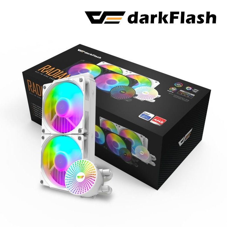 【日本未発売レア】darkFlash RADIANT DC-240 簡易水冷クーラー240mm【白】