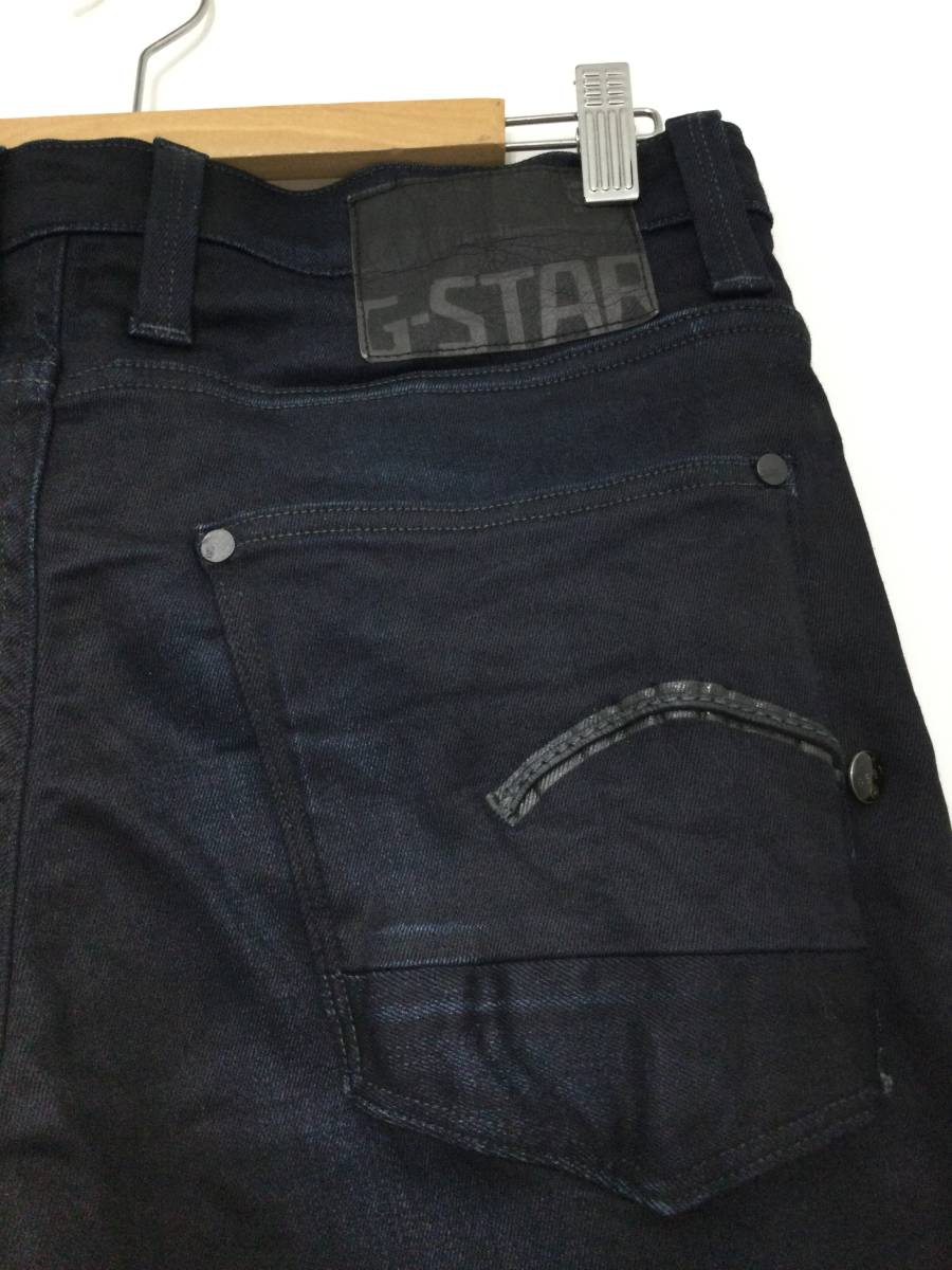 G-star RAW ジースターロウ デニムパンツ ジーンズ ストレッチ スリムデニム 33×34 メンズM〜L 黒系 【良品綺麗】_画像8