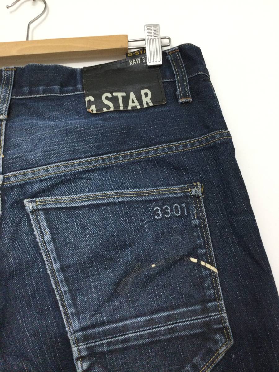 G-star RAW ジースターロウ イタリア製 デニムパンツ ジーンズ 32×32 メンズM〜L インディゴ系 濃い色合い 【良品】_画像8