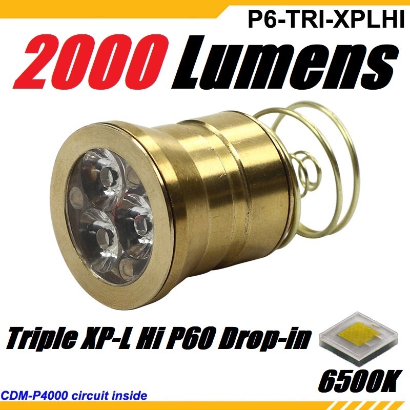 [A]Triple Cree XP-L HI P60 LED Drop-in Module【新品】バルブ フラッシュ タクティカル ライト surefire Fenix Olight Gentos MAG LENSER_画像1