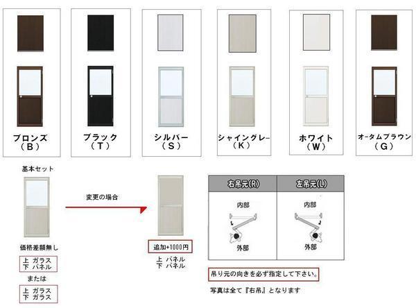 □【DIY】リクシル(トステム) アルミ 勝手口ドア 半外 W803×H1974