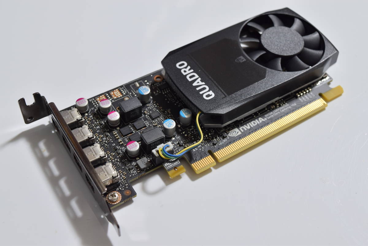 ほぼ新品 NVIDIA Quadro P600 グラフィックカード PCI-Express ロープロファイル mini Displayport 4系統 4画面