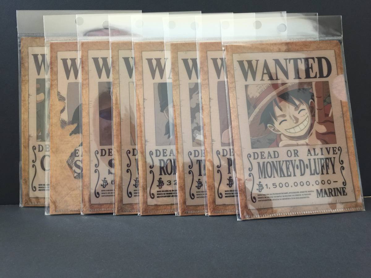 ONE PIECE ワンピース 手配書 A6 クリアファイル&ポストカードセット 8種セット
