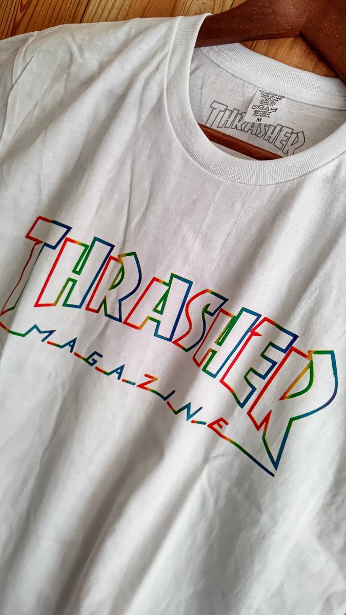 スラッシャー（THRASHER）・スケーター系Ｔシャツ・新品・入荷・Ｌサイズ・白・激安超特価・⑧_画像2