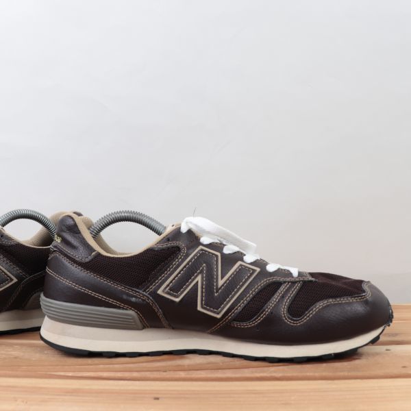 z6650【368】ニューバランス US9 27.0cm/茶 ブラウン系 newbalance メンズ スニーカー 中古_画像5