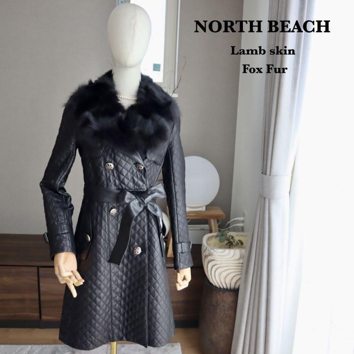 期間限定30％OFF! North Beach ベルト ラムレザーコート フォックス