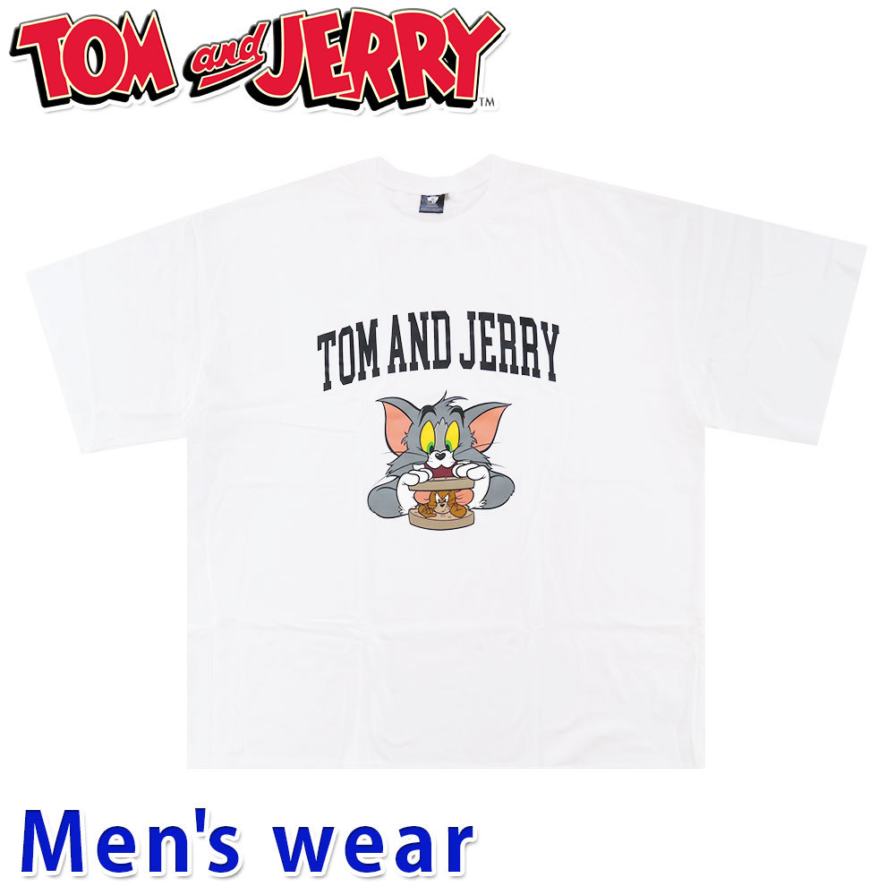 トムとジェリー 半袖 Tシャツ メンズ ワーナー グッズ アニメ ネコ ネズミ T23-100A Mサイズ WH(ホワイト)_画像1