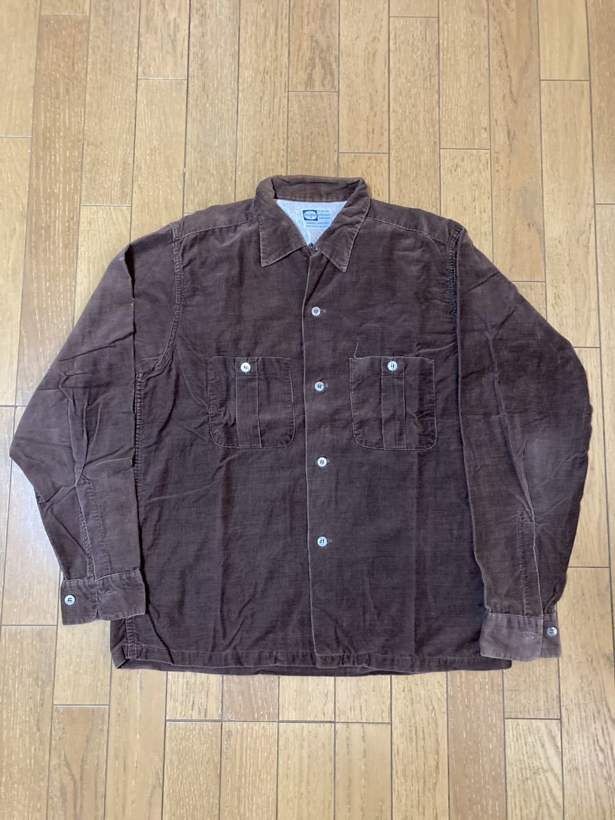 USA製 PILGRIM コーデュロイシャツ M ブラウン 長袖シャツ ビンテージ 50s 60s PENNEY'S towncraft