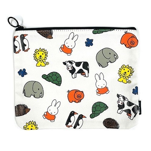 送料込 ミッフィー MIFFY BRUNA ANIMALS フラットポーチ ( チラシ ) 16847 ポーチ ブルーナ 絵本 キャラクター グッズ 雑貨_画像1