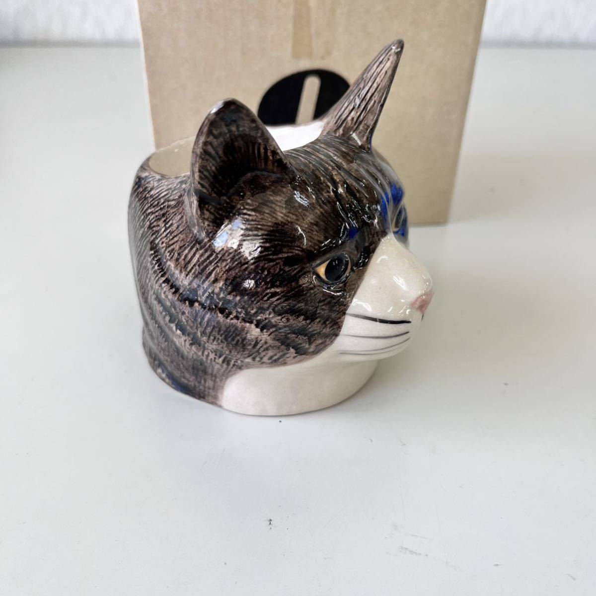Quail Ceramics　クウェイル・セラミックス　エッグスタンド 　猫の エッグカップ　　小物入れ_画像3