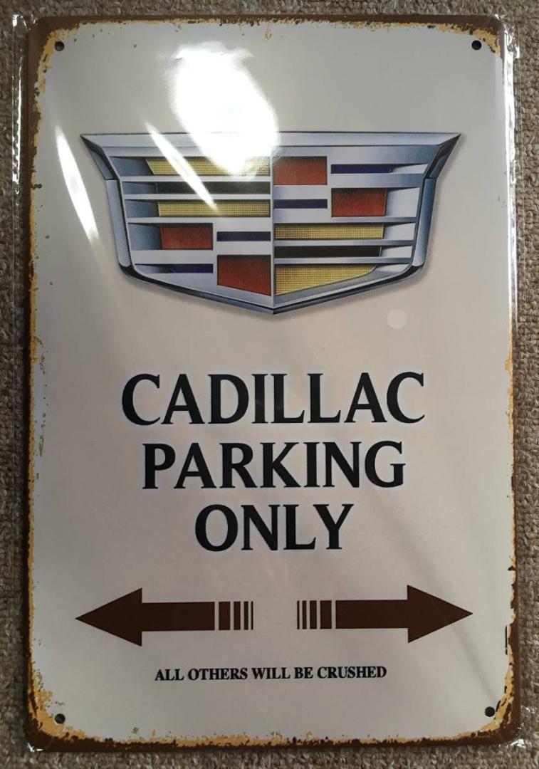 ブリキ看板 20×30cm キャデラック CADILLAC PARKING ONLYアメリカンガレージ アンティーク 雑貨 ★TINサイン★_画像2